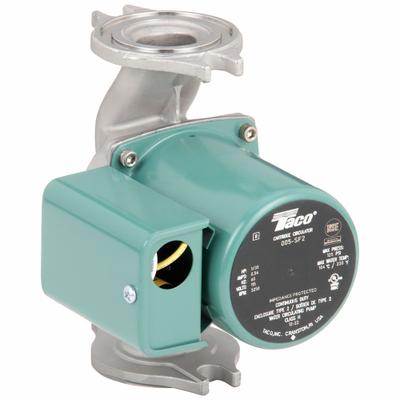 TACO Circulating Pump: 1/35 hp HP, 115V AC, Stainless Steel, 1, 19 gpm, 9 ft Max. Head - General-Purpose Inline Circulator Pumps