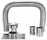 Chimney Liner Kit: 4 in Duct, 35 ft Lg, 500°F Max, Aluminum (MPN 9505). Key specifications — Brand: WESTAFLEX; End Type: Plain.