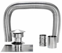 Chimney Liner Kit: 4 in Duct, 35 ft Lg, 500°F Max, Aluminum (MPN 9505). Key specifications — Brand: WESTAFLEX; End Type: Plain.