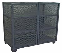 JAMCO Storage Cabinet: 60 in x 30 in x 54 in, 3 Fixed Shelves, Swing Handle & Padlock Hasp, Legs (MPN MC360BL). Key specifications — Brand: JAMCO; Body Panel Type: Ventilated; Base Type: Legs; Cabinet Color: Black; Frame Assembled: Assembled.