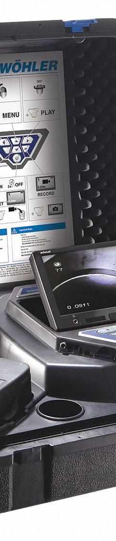 WOHLER Pipe Inspection System: VIS 350 PLUS, 100 ft Lg., 8 in Max. Pipe Dia., Fixed, 2 Batteries (MPN 8927). Key specifications — attr554899: Not Included; attr533194: Push-Button; attr533196: SD Card; attr553412: Not Included; attr529308: 8927.