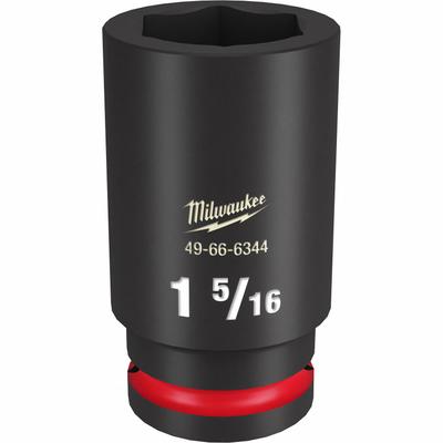 MILWAUKEE Deep Impact Socket: 3/4 in Drive Size, SAE, 1 5/16 in Socket Size, 6-Point - 3/4" Drive Impact Sockets