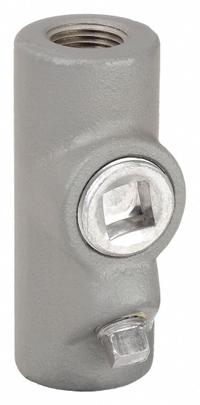 Sealing Fitting - Vertical and Horizontal: Aluminum, 1/2 in Trade Size, Female (MPN EYSEF50AL). Key specifications — Brand: APPLETON ELECTRIC; Finish: Powder Coated; Connection Type: Threaded; Thread Gender: Female; Ends - Hazardous Fittings: 1/2 in FNPT x 1/2 in MNPT; Material: Aluminum; Hazardous Location Rating: Class III; Thread Type: NPT.