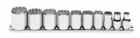 PROTO Socket Set: 3/8 in Drive, 10 Piece, 12-Point, SAE, 5/16 in to 7/8 in (MPN J52118). Key specifications — attr1224269: 3/8 in; attr1204685: Not Tether Capable; attr1204650: 5/16 in to 7/8 in; attr1204673: Socket Bits Not Included; attr1204688: PROTO; attr1206170: Standard Sockets.