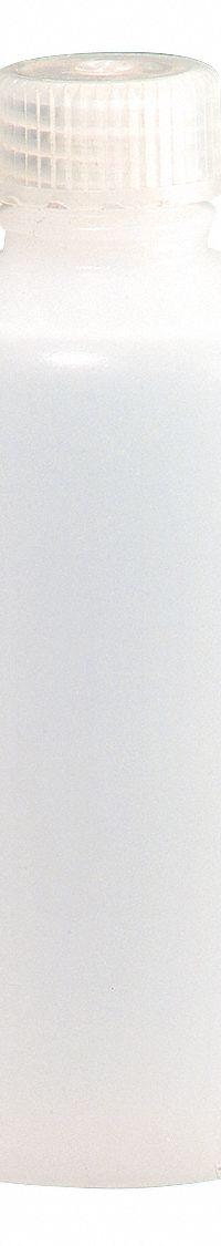 NALGENE Sampling Bottle: HDPE, 16 fl oz, 480 mL, Natural, 28-415 Screw Closure Size, Polypropylene (MPN PLA-03157). Key specifications — Body Color: Natural; Closure Attached: Attached; Brand: NALGENE; Pre-Cleaned: None; Closure Included: Yes.