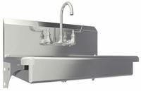 SANI-LAV Hand Sink: 1 Stations, 5 in Bowl Dp, 27 in Bowl Lg, 16 1/2 in Bowl Wd, Faucet Included (MPN 5A1F). Key specifications — Includes Side Splash: Side Splash Not Included; Series: Stainless Steel Wash-Station; Brand: SANI-LAV.