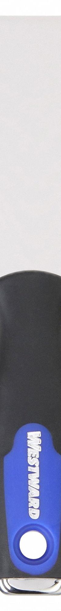 WESTWARD Scraper: Bld. Mat. Carbon Steel, Hdl. Mat. Polypropylene/TPR/Steel, Flex, 9 in Overall Lg (MPN 46A903). Key specifications — attr1004902: WESTWARD; attr1012057: Half; attr1014703: Rubberized; attr1017570: Hammer End; attr1029655: Straight; attr1034073: Straight.