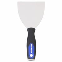 WESTWARD Scraper: Bld. Mat. Carbon Steel, Hdl. Mat. Polypropylene/TPR/Steel, Flex, 9 in Overall Lg (MPN 46A903). Key specifications — attr1004902: WESTWARD; attr1012057: Half; attr1014703: Rubberized; attr1017570: Hammer End; attr1029655: Straight; attr1034073: Straight.