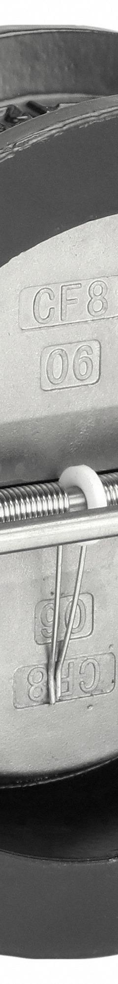 KECKLEY Check Valve: Double Disc, Inline Valve Body, 6 in Pipe Size, Wafer, Cast Iron, Wafer, Wafer (MPN DD1F-CI-34136-600). Key specifications — Brand: KECKLEY.