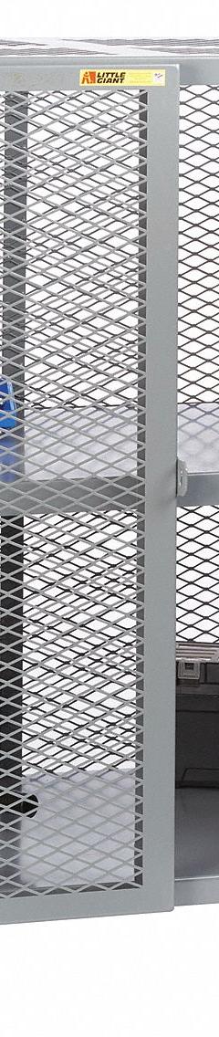 LITTLE GIANT Bulk Storage Locker: 73 in x 39 in x 52 in, 1 Fixed Shelf, Legs, Gray, Gray, Shelves (MPN SC-3672-NC). Key specifications — Brand: LITTLE GIANT; Body Panel Type: Ventilated; Base Type: Legs; Cabinet Color: Gray; Frame Assembled: Assembled.