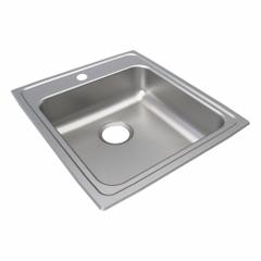 JUST MANUFACTURING Bowl Drop-In Sink: 21 in Overall Lg, 19 1/2 in Overall Wd, 5 1/2 in Bowl Dp (MPN SLNADA2119A554-J). Key specifications — Brand: JUST MANUFACTURING; Color Family: Silver/Gray.