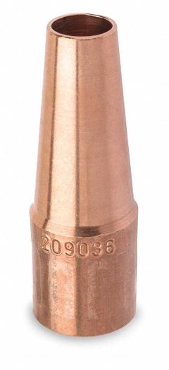 MILLER ELECTRIC Nozzle: FasTip, 1/2 in, Tapered, Copper (MPN 209036). Key specifications — Insulation Type: Insulator Sold Separately; Duty Rating: Standard Duty; For Contact Tip Series: FasTip; Manufacturer Part Number: 209036; Brand: MILLER ELECTRIC.