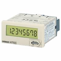 OMRON Electronic Counter: Totalizers, Front Panel Mounting, 1 in x 1 7/8 in, LCD, 1 in Overall Ht (MPN H7EC-NV-B). Key specifications — Mounting Style: Flush; Standards: CSA C22.2 No. 14; Brand: OMRON; Manufacturer Part Number: H7EC-NV-B.