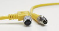 Cordset: M8 Male Straight X Bare Wire, 4 Pins, Yellow, PVC, 2 m Cable Lg, 24 AWG Wire Size (MPN 404006A10M020). Key specifications — Cable Jacket Color: Yellow; End 1 Mounting Orientation: Straight; End 1 Gender: Male; End 1 Connection Type: M8; Cable Jacket Material: PVC; Brand: BRAD HARRISON; IP Rating: IP68; End 2 Connection Type: Bare Wire.