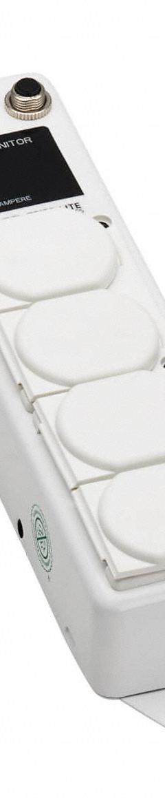 TRIPP LITE Outlet Strip: 4 Outlets, 5/8 m Cord Lg, 15 A Current, UL 1363A, White, 5-15P, 2 1/2 in Wd (MPN PS-402-HG-OEMLM). Key specifications — Brand: TRIPP LITE; Mounting Style: Keyhole.