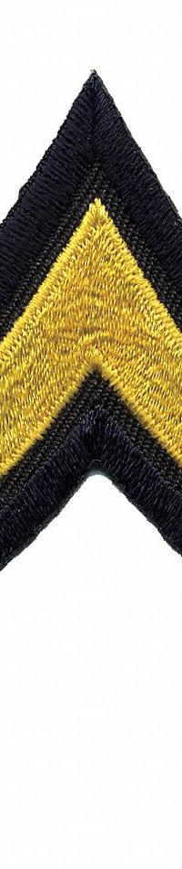 HEROS PRIDE Embroidered Patch: PFC, 3 in, Black/Gray, Polyester/Rayon, Rank Insignia, 1 PR (MPN 5416P). Key specifications — attr188498: 3 in; attr188499: Black; attr188500: Rayon; attr188503: PFC; attr193746: HEROS PRIDE.