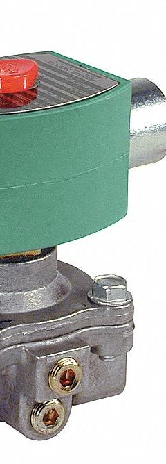 REDHAT Solenoid Valve: 2-Way, Configurable, 1/2 in Pipe Size, 110V AC/120V AC, With Junction Box (MPN 8214G023). Key specifications — Brand: REDHAT; Pipe Size: 1/2 in; Voltage: 120V AC; Coil Enclosure: With Junction Box.