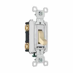 PASS & SEYMOUR Wall Switch: Toggle Switch, Double Pole, Maintained, Ivory, 120/277V AC, 20 A (MPN CSB20AC2I). Key specifications — Brand: PASS & SEYMOUR; Illuminated: No; Voltage Rating: 120/277V AC.