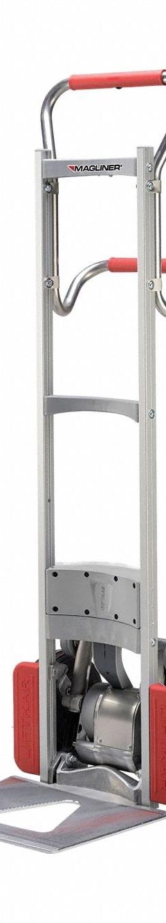 MAGLINER Stair Climber: Powered, 375 lb Cap, Four-Position Extended, Aluminum, 10 in, Pneumatic (MPN NEO-CLK170UGS4). Key specifications — Frame Type: Rounded Back; Frame Material: Aluminum; Charge Time: 4.5 hr; Brand: MAGLINER.