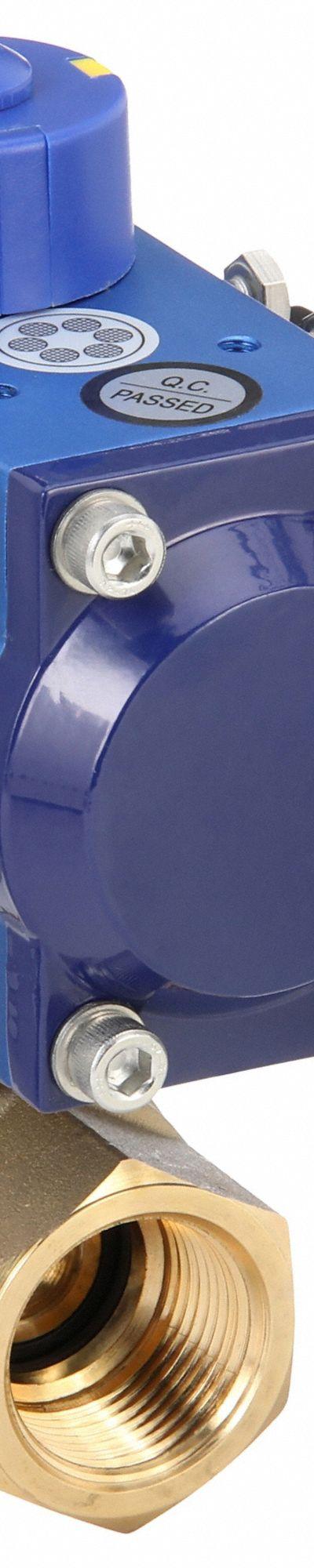 DYNAQUIP CONTROLS Pneumatically Actuated Two-Way Ball Valve: 1 in Size - Brass Pneumatically-Actuated Ball Valves