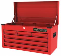WESTWARD Top Chest: 6 Drawers, Light Duty, 26 in Overall Wd, 12 1/8 in Overall Dp, Keyed (MPN 48RJ70). Key specifications — Brand: WESTWARD; Includes Drawer Liners: Yes.