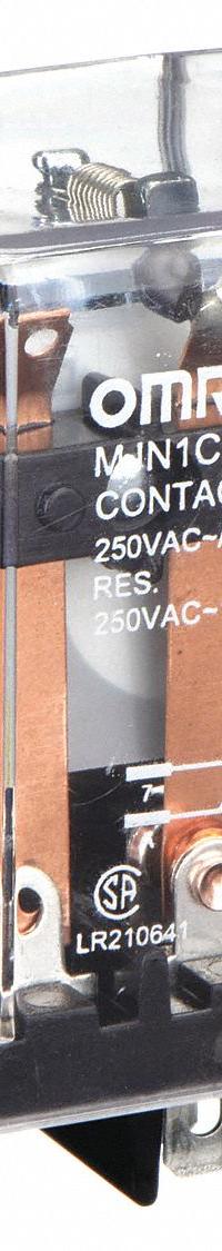 OMRON General Purpose Relay: Socket Mounted, 10 A Current Rating, 12V DC, SPDT, 5 Pins/Terminals (MPN MJN1C-DC12). Key specifications — Brand: OMRON; Base Type: Square; Mounting Style: Plug-In; Pin Shape: Round; Electrical Connection: Plug-In; Manufacturer Part Number: MJN1C-DC12; Series: MJN Series.