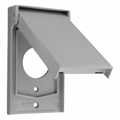 LEVITON Wall Plate: Thermoplastic Nylon, 1.406" Hole/Single Receptacle, 1 Gangs - Plastic Weatherproof Electrical Box Covers