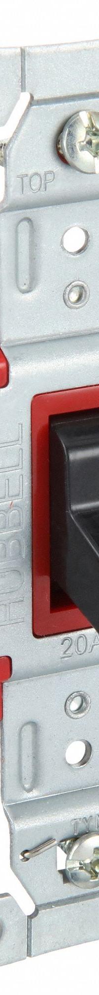 HUBBELL Wall Switch: Toggle Switch, Single Pole, Maintained, Black, 120/277V AC, 20 A (MPN SNAP1221PLBK). Key specifications — Illuminated: No; Voltage Rating: 120/277V AC.