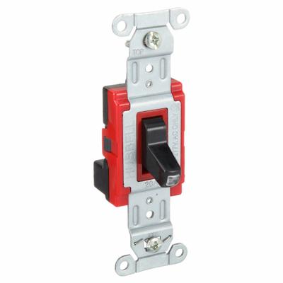 HUBBELL Wall Switch: Toggle Switch, Single Pole, Maintained, Black, 120/277V AC - Toggle Wall Switches