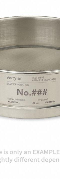 ADVANTECH Standard Stainless Steel Cloth Test Sieve: Stainless Steel, 8 in Outside Dia, 2 5/8 in Ht (MPN 30SS8F). Key specifications — Screen Material: Stainless Steel; Brand: ADVANTECH; Frame Material: Stainless Steel; Standards: ASTM E11; US Standard Screen Size: #30.