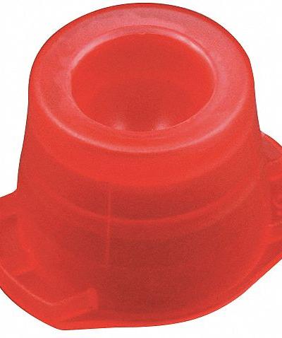 GLOBE SCIENTIFIC Cap: 12 mm_13 mm_16 mm Dia, Red, Polyethylene, Unlined, Colored - Snap On Bottle Caps