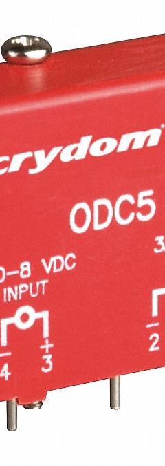 CRYDOM Output Module: PCB Relay Mounting, 4 Pins, 8V DC Input, 3 to 60V DC Output (MPN ODC5). Key specifications — Input Voltage: 8V DC; Brand: CRYDOM.