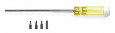 PROTO Multi-Bit Screwdriver: Phillips/Slotted Tip, #1/#2/3/16 in/5/32 in Tip Size - General Purpose Multi-Bit Screwdrivers