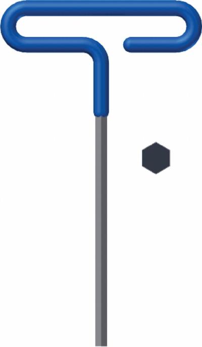 EKLIND Hex Key: 0 Ball Ends, 6 mm Tip Size, Metric, Long, Alloy Steel, Black Finish - T-Shaped Hex Keys