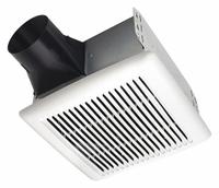 Bathroom Fan: Ceiling, 80 cfm Max, 1.2 sones, 1 Speed, Round Duct (MPN AE80B). Key specifications — Brand: BROAN; Nameplate Voltage: 120V AC; Sensor Type: None; Duct Shape: Round; Heater: Without Heater; Includes: Grille; Mounting Location: Ceiling; Mounting Type: Directly to Stud or Joist.