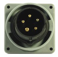 HUBBELL Pin and Sleeve Inlet: Black, 347/600V AC, Three Phase, 20 A, 4 Pole, 5 Wire, IEC Grounding (MPN HBL520B5W). Key specifications — Brand: HUBBELL.