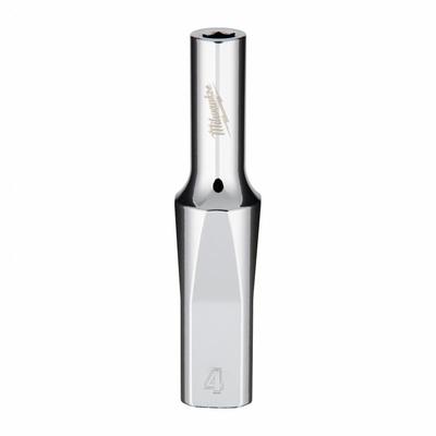 MILWAUKEE Socket Extension: Metric, 1/4 in Drive Size, 7/16 in Socket Size, 6-Point - Anti-Roll Hand Sockets