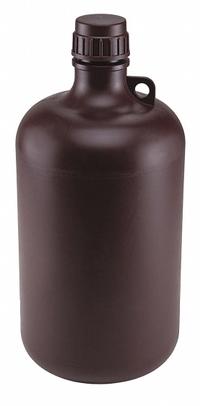 GLOBE SCIENTIFIC Sampling Bottle: Polypropylene, 2.11 gal, 8 L, Amber, 53-415 mm Screw Closure Size (MPN 7058000AM). Key specifications — attr1369882: Amber; attr1389357: Attached; attr1369885: GLOBE SCIENTIFIC; attr1369835: None; attr1369833: Yes.