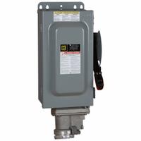 SQUARE D Safety Switch: Fusible, 60 A, Three Phase, 600V AC, Galvanized Steel, Indoor (MPN H362AWC). Key specifications — Brand: SQUARE D; Compatible Plug Series: Crouse-Hinds Arktite.