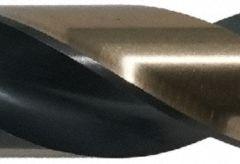 CLE-LINE Jobber Length Drill Bit: #15, 135° Split Point, Black & Gold HSS, 3-Flats Shank (MPN C18068). Key specifications — attr1225567: 0.1800.