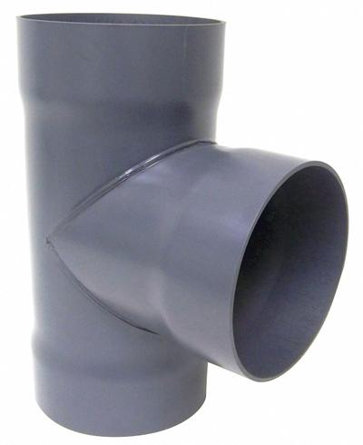 PLASTIC SUPPLY Duct Tee: PVC, For 16 in Duct Dia, 26 in Overall Lg, 16 in Inlet Dia - Branches