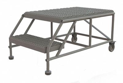 TRI-ARC Mobile Work Platform: 1.7 ft Platform Ht - Max, 24 in x 35 in, Steel - Tilt-&-Move Rolling Single-Access Platforms