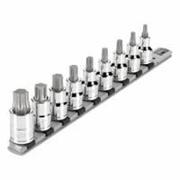TEKTON Socket Set: 1 - 25 Pieces, 1/2 in Drive Size, 9 Pieces, T30 to T80 Tip Size Range, Torx (MPN SHB92107). Key specifications — attr1216280: Fixed Insert; attr1216283: TEKTON; attr1225718: T30 to T80; attr1227491: 1/2 in.