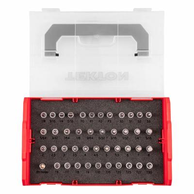 TEKTON Socket Set: 26 - 50 Pieces, 1/4 in Drive Size, 44 Pieces, 10 1/4 in Overall Lg - Hex Bit Socket Sets
