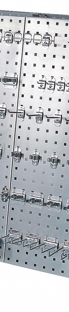 TRITON PRODUCTS A-Frame Pegboard Truck Kit: Square, 3/8 in Peg Holes, 21 in x 37 in x 39 in, Silver (MPN LBC-18SSH). Key specifications — Caster Wheel/Configuration: (2) Rigid; (2) Swivel; Color: Silver; Material: Stainless Steel; Brand: TRITON PRODUCTS.