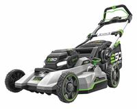 EGO Battery-Powered Lawn Mower: Self-Propelled, 21 in Cutting Wd, Bag/Mulch/Side Discharge Location (MPN LM2130SP). Key specifications — Run Time: 60 min; Battery Platform: 56V ARC Lithium™; Deck Material: Polycarbonate; Brand: EGO; Speed Settings: Variable; Power Source: Battery-Powered.