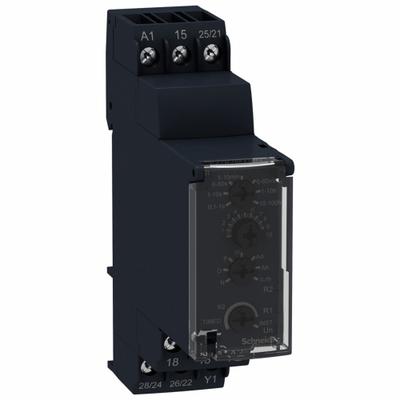 SCHNEIDER Time Delay Relay: DIN-Rail Mounted, 12V AC/DC, 8 A, 4 Pins/Terminals - DIN-Rail Mounted Relays