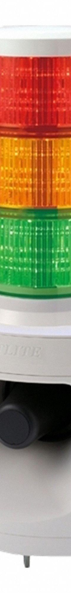 PATLITE Audible Alarms: 3 Tier, No Sounder Tier, IP53, Amber/Green/Red, Direct Wire, Wire Leads (MPN LKEH-302FEUL-RYG). Key specifications — Manufacturer Part Number: LKEH-302FEUL-RYG; Brand: PATLITE; Operating Voltage: 24V DC; Light Tier Color: Red.