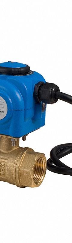 BONOMI Electrically Actuated Two-Way Ball Valve: 1/4 in, Brass, 110V AC, FNPT x FNPT, Straight (MPN 8E864LF-003-1/4). Key specifications — Included Mounting: ISO 5211 Actuator Mounting Pad; Brand: BONOMI; Stem Material: Brass; Actuator Features: Manual Override.
