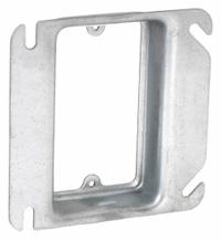 RACO Plaster Ring: Raised, 1 in Raised Ht, Steel, 4 in Overall Lg, 4 in Overall Wd, 1 in Overall Dp (MPN 774). Key specifications — Brand: RACO; Material: Steel; Cover Design: Raised.